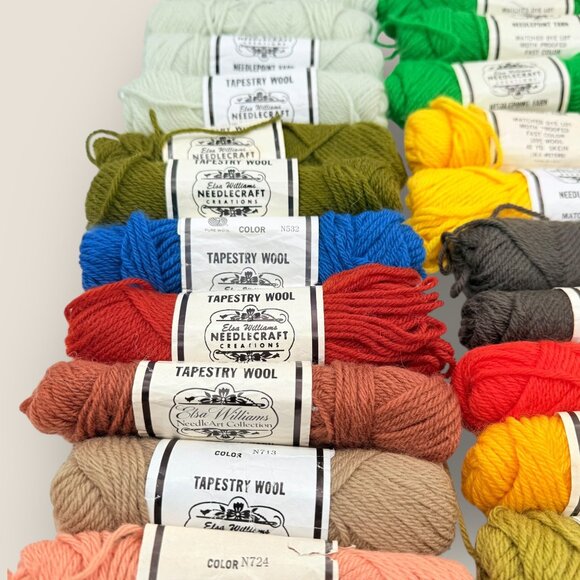 Lot of 40 Elsa Williams Needlecraft Tapestry Wool Yarn Assorted Colors - Picture 4 of 14